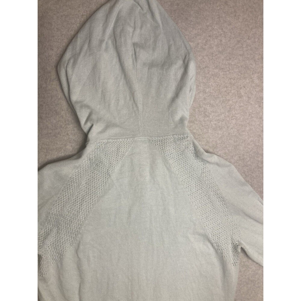 Stio W Sz M Full Zip Sweater Knit Hoodie Cotton Wool Blend Teal Light Blue - Picture 8 of 13